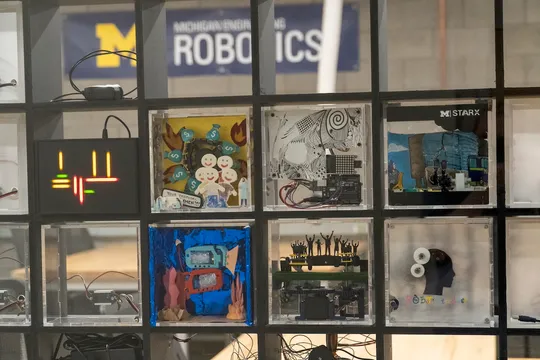 A video overview of the new interactive art piece located in the Ford Robotics Building.