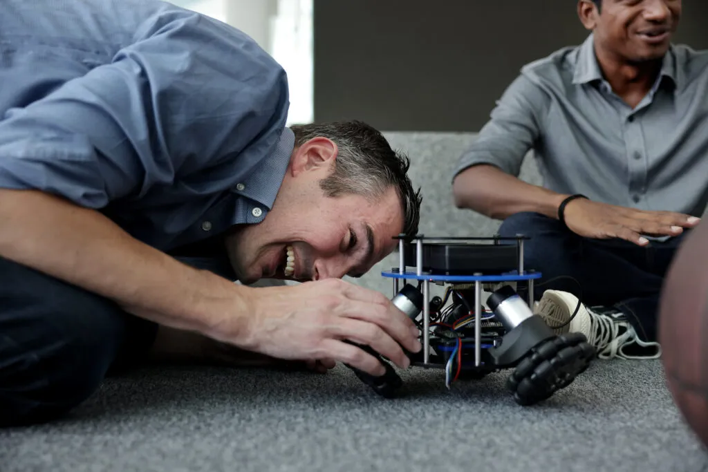 Elliott Rouse working on a ballbot for ROB 311