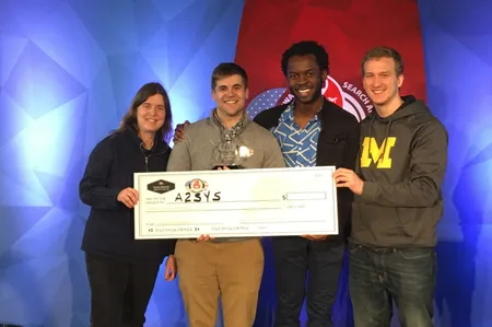 A2Sys Lab poses with award money.