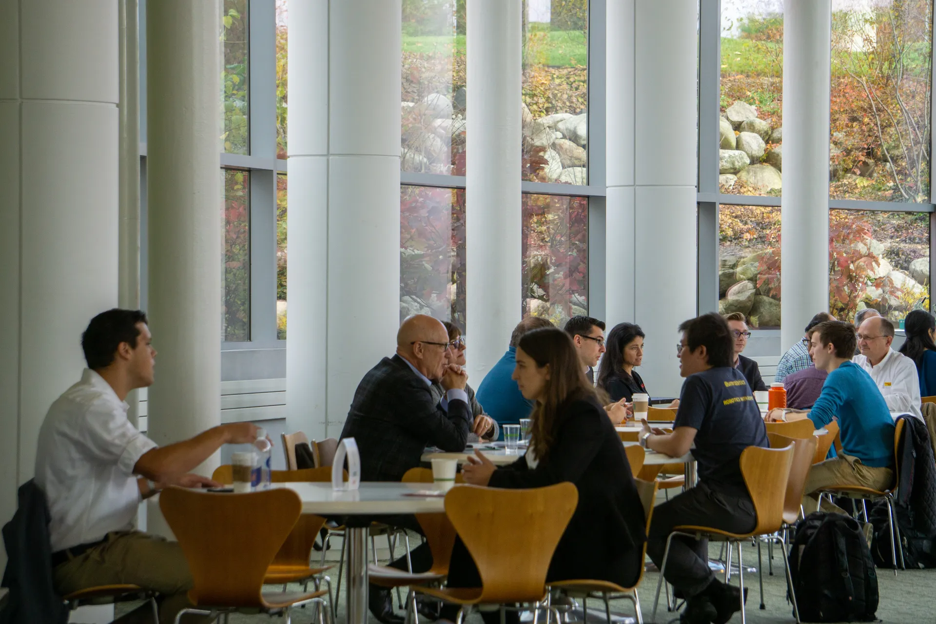 Students celebrate at commencement in the Ford Robotics Building atrium