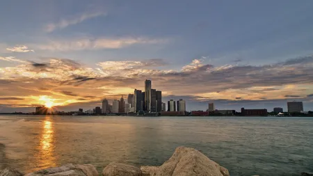 Detroit skyline.