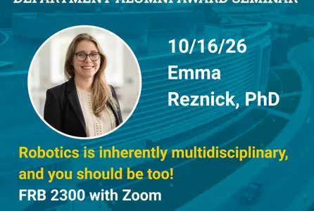 Robotics Department Alumni Award Seminar - Emma Reznick - Banner