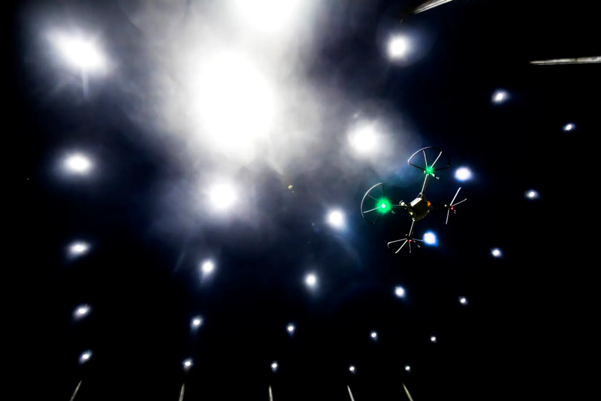 Quadcopter flying at night