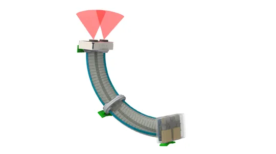Rendering of a soft microrobot with onboard depth camera, soft actuators, and anchor feet for climbing plant stems.